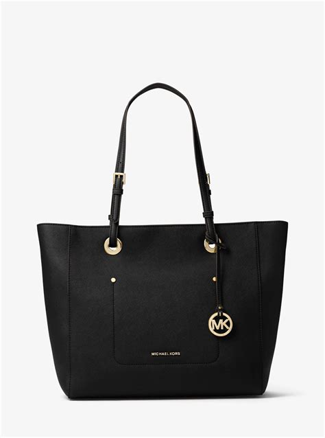 michael kors black work tote|Michael Kors large black tote.